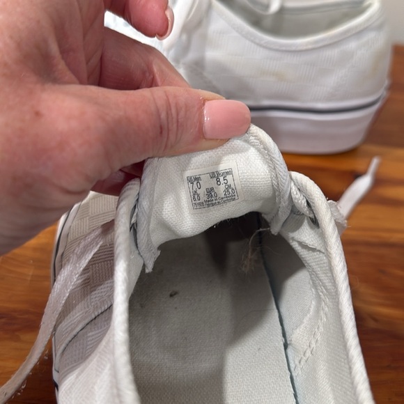 Vans Authentic Platform Tonal Check True White Sneakers - Picture 8 of 8